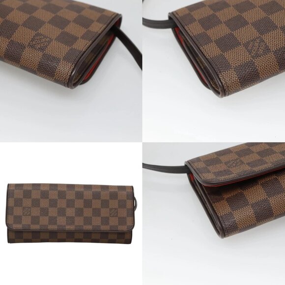 LOUIS VUITTON Damier Ebene Pochette Twin GM Shoulder Bag SPO N51851 Auth - Picture 13 of 14